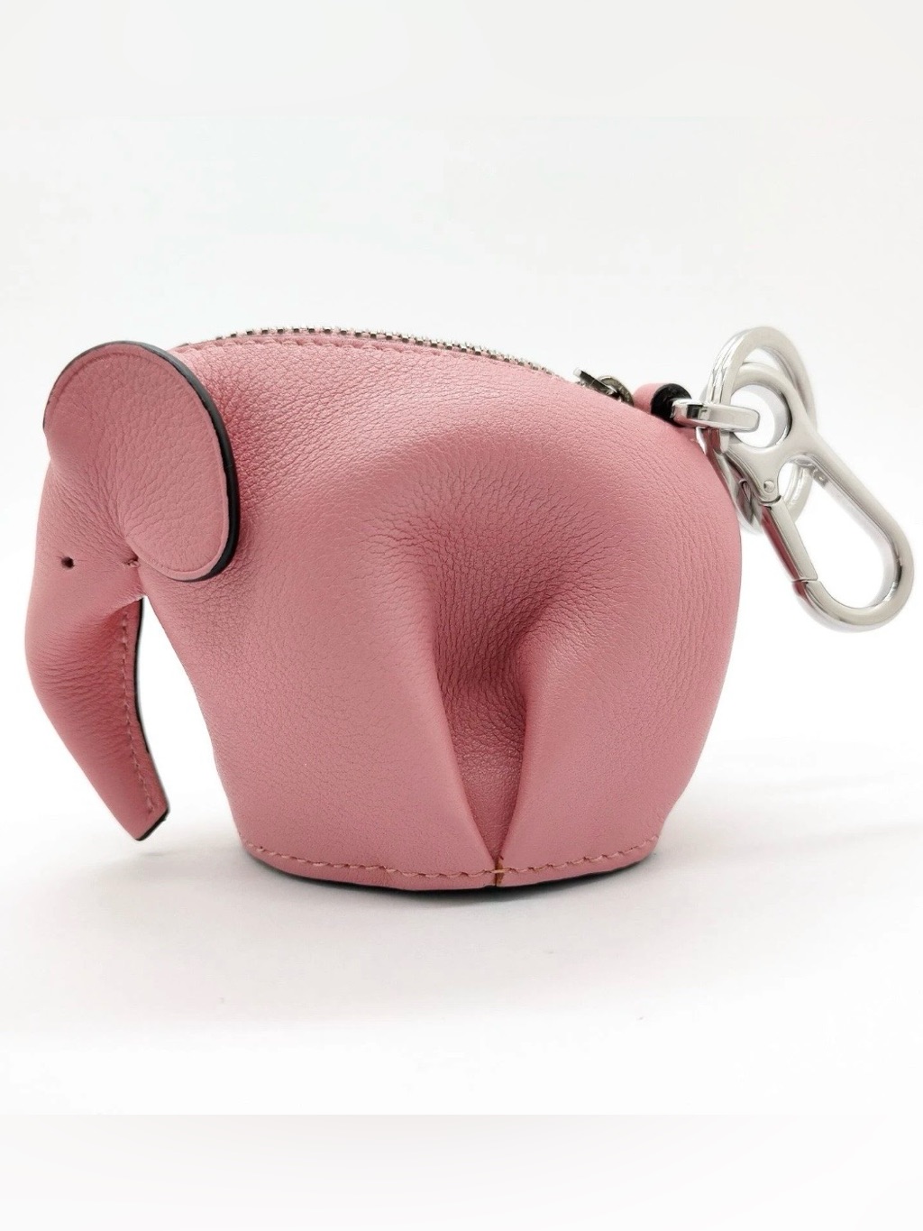 Loewe Pink Leather Elephant Coin Pouch Bag Charm